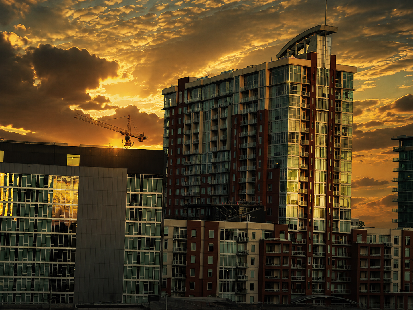 Downtown skyline at golden hour